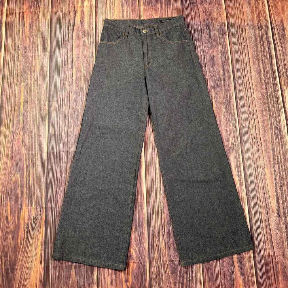 Massimo Dutti Womens Jeans EU 36 US 4 Dark‎ Denim Mid-Waist Wide Leg 5090/790 - Picture 2 of 9